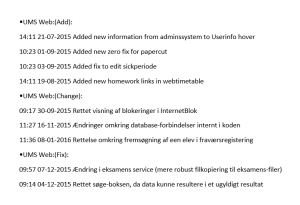 Eksempel UMS Changelog